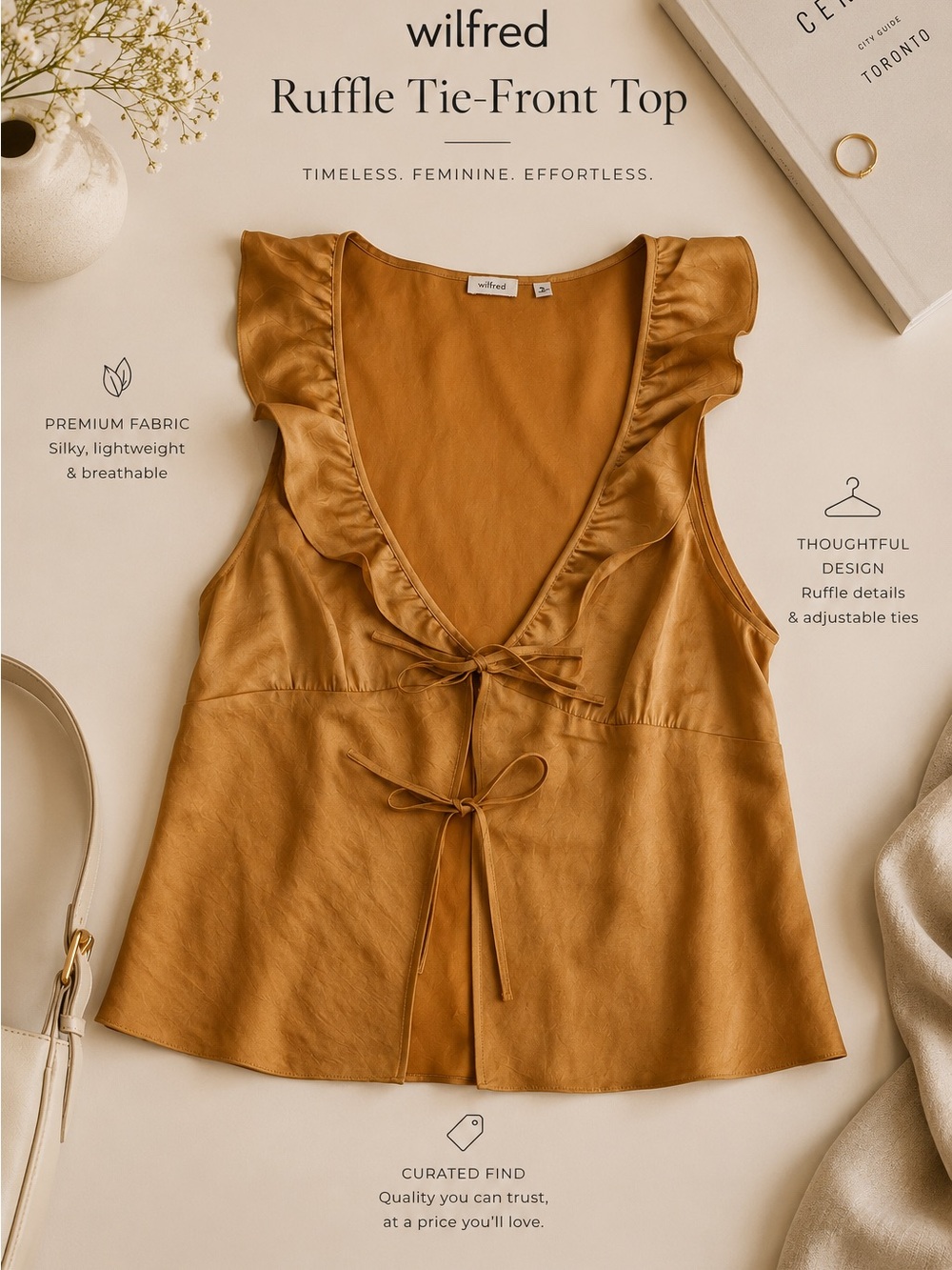 Wilfred Mustard Ruffle Tie-Front Camisole
